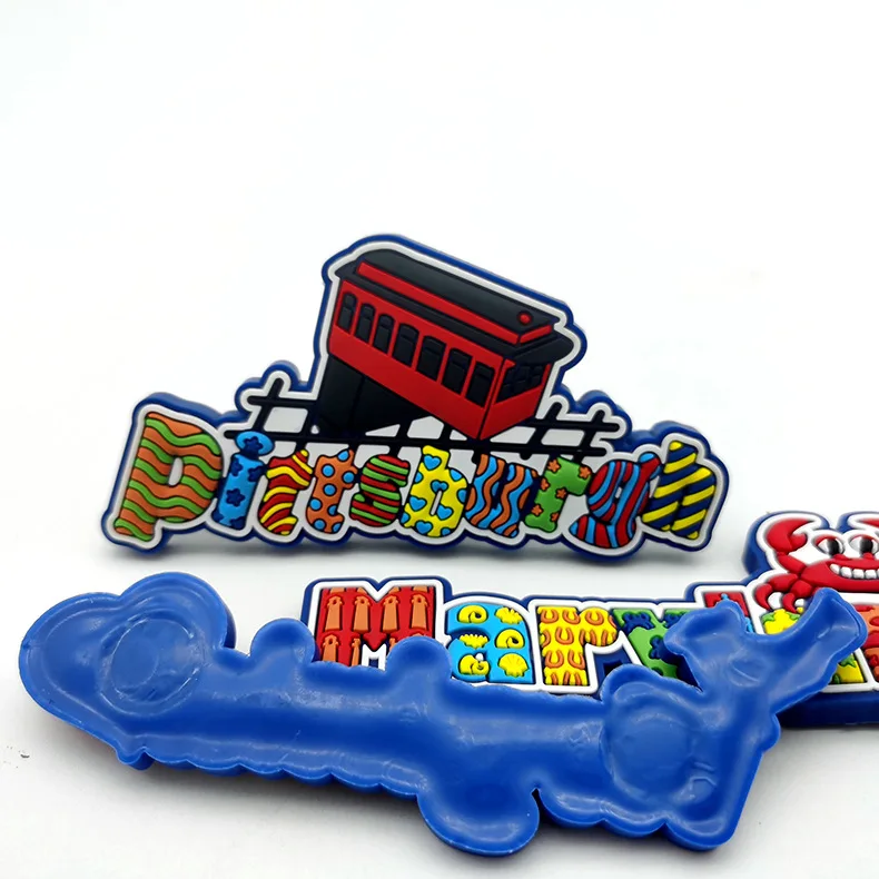 Rectangle Letter Fridge Magnet Supplies for Design Sublimation Cities Tourism Souvenirs Refrigerator Magnet Custom Logo 3d