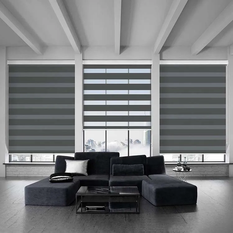 tuya smart wifi zigbee electric roller blind motorized double layers zebra window blinds motorized blinds