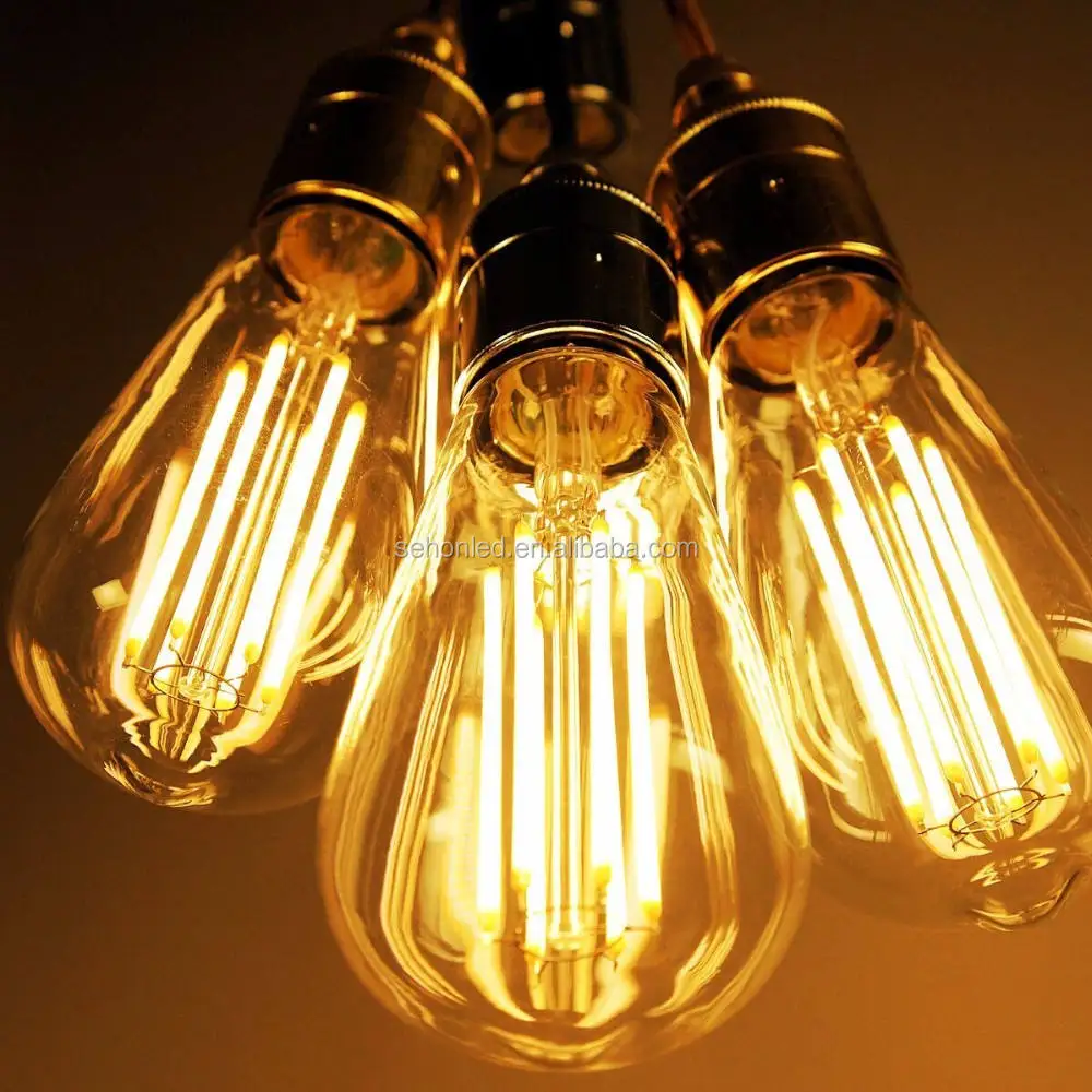 Светодиодные ретро-лампы ST64 ST58 high lumen 4w 6w 8w Светодиодная нить E27/E26/B22 СВЕТОДИОДНАЯ Лампа