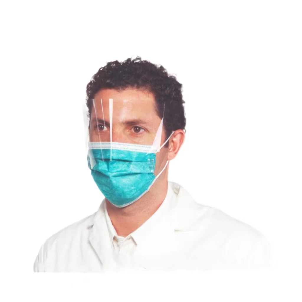 Best Selling Anti-fog Disposable Transparent Lens Mask Shield Adjustable Dustproof Face Shield With Non-woven Mask