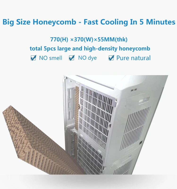 Two Air Outlets Strong Air Flow Low Power Consumption White Air Cooler With 45L Detachable Water Tank