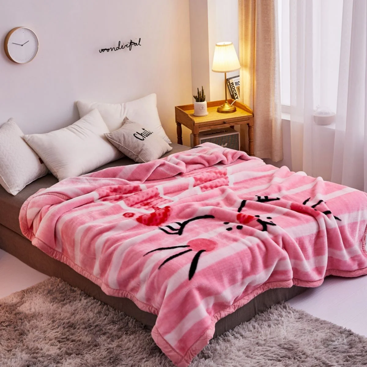 2ply 2kg 3kg 4 kg Super Soft Heavy Winter Blanket King Size Luxury  Thick Korean Raschel Blanket