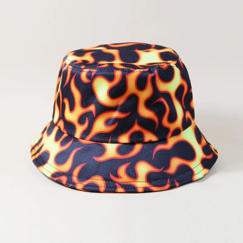 
Dvacaman 2021 Fashion Designed Fire Cow Print Tie Dye Embroidery Fishermen Hat/Bucket hat for Women Wholesale 