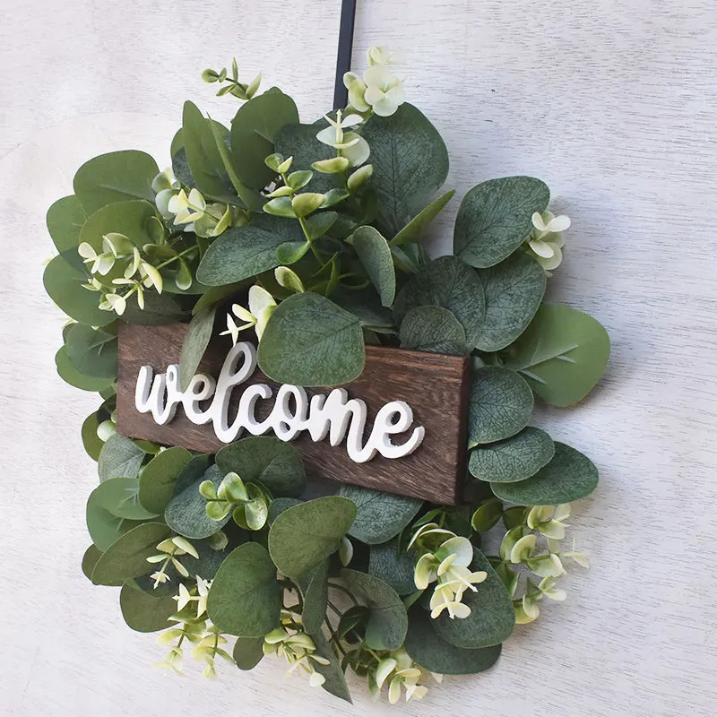 New Style Artificial Leaves Wedding Outdoor Decoration Luxury Eucalyptus Palm Fake Plant Garland
