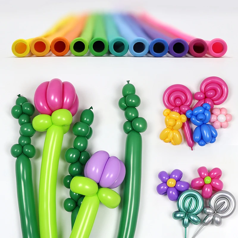 2024 Hot Selling 160 260 360 660 Diy Twist Modelling Shape Thickened Long Latex Magic Long Balloons largo de metal cromado