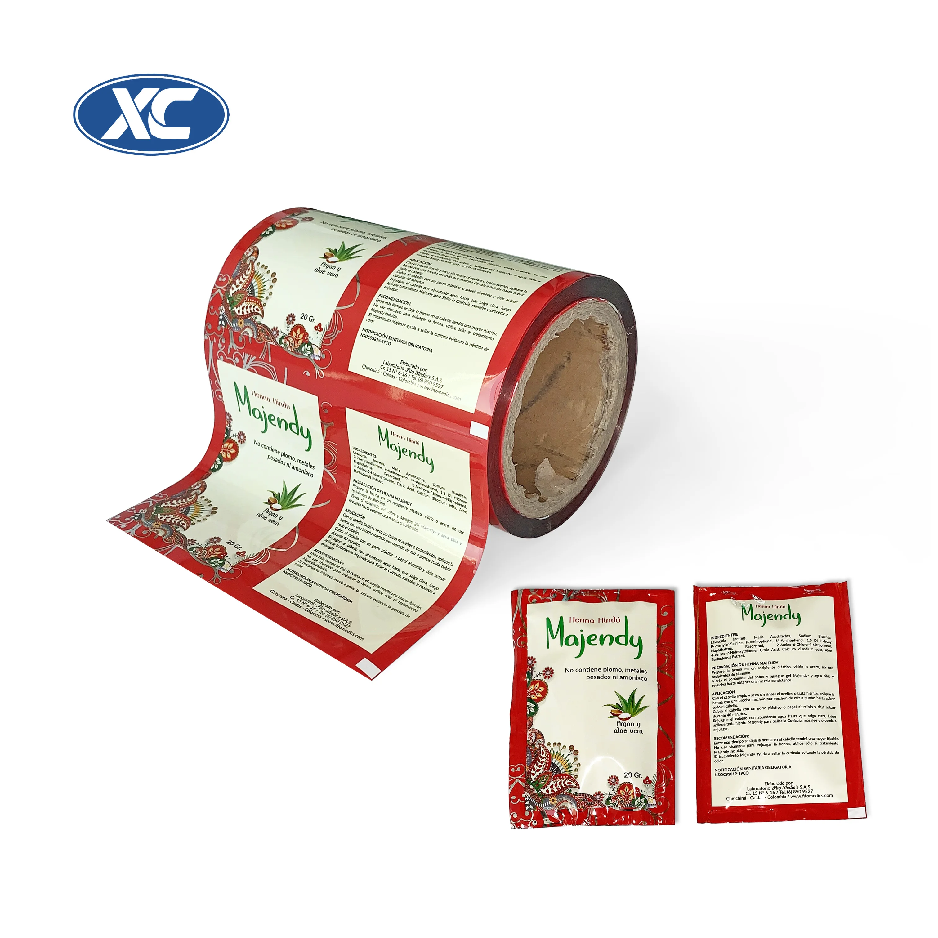 logo printed plastic roll packaging material sachet film hot sale shampoo