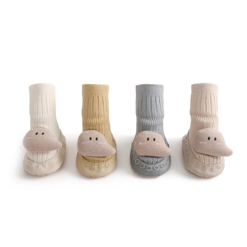 New autumn and winter baby floor shoes soft bottom socks cute doll baby leather socks