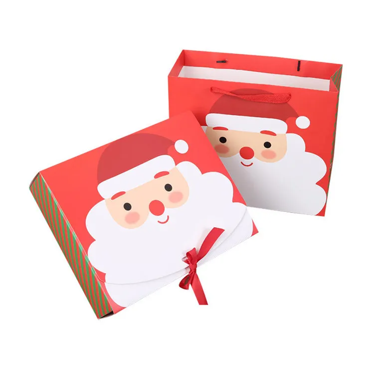 Christmas Santa Gift Paper Boxes Treats Candy Chocolate Goodies Boxes For Christmas Party Supplies