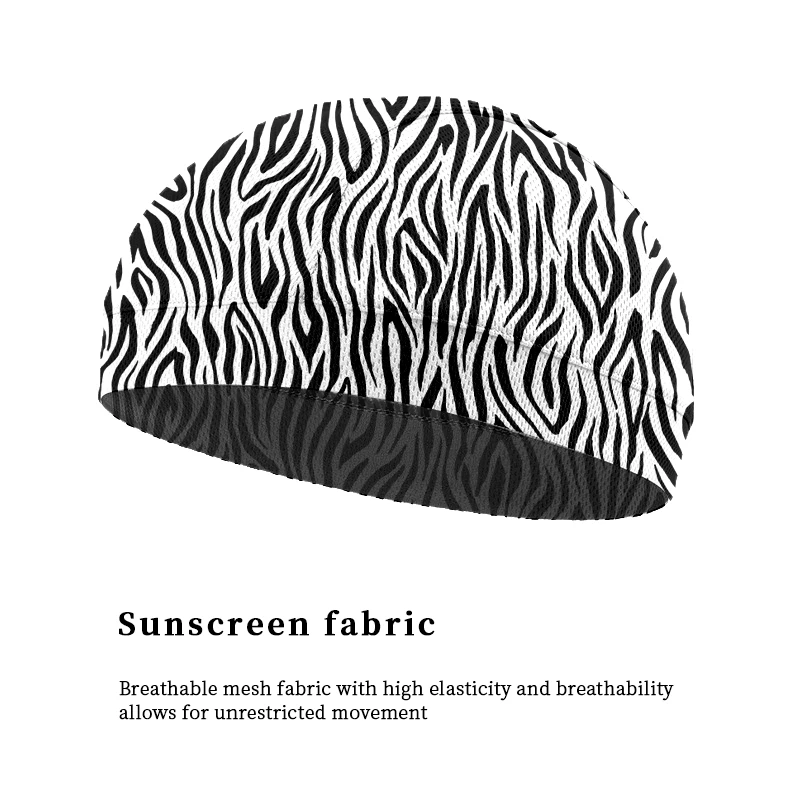 Custom Logo Helmet Liner Sweat Wicking Motorcycle Cycling Mesh Hat Breathable Leopard Print Skull Cap