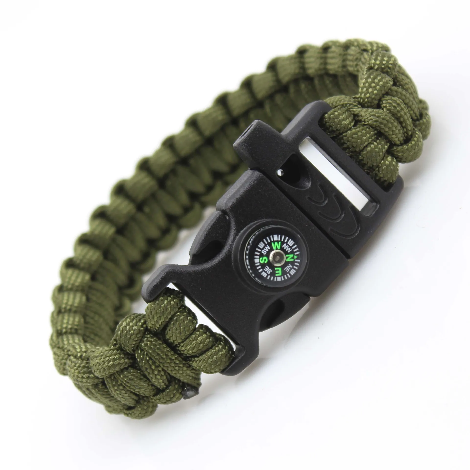 Survival Bracelet 5in1 Survival Kit Firestarter Bracelets - Includes Compass, Flint, Whistle and Parachute Cord