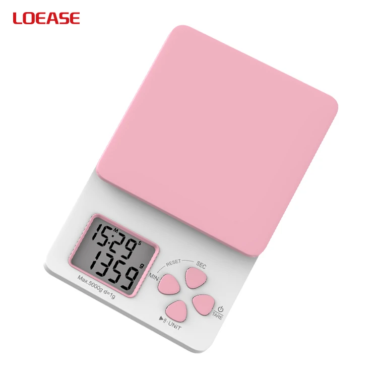 Electronic Slim Design  ABS Plastic Drip Food Timer Count Up And Down Digital Kitchen Timer Coffee Scale