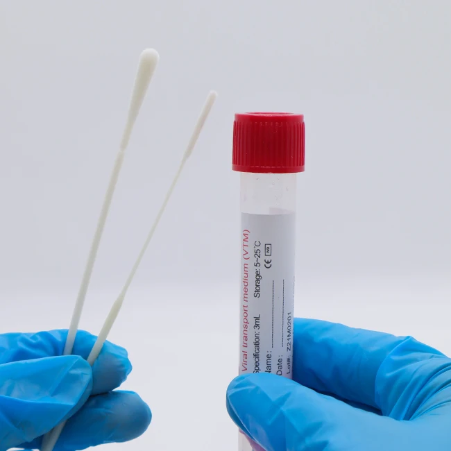 OEM/ODM Transport Medium Sample Disposable Saliva Collection Mouth Bucca Swabs Sterile Nasopharyngeal Oral Nasal Swab Stick