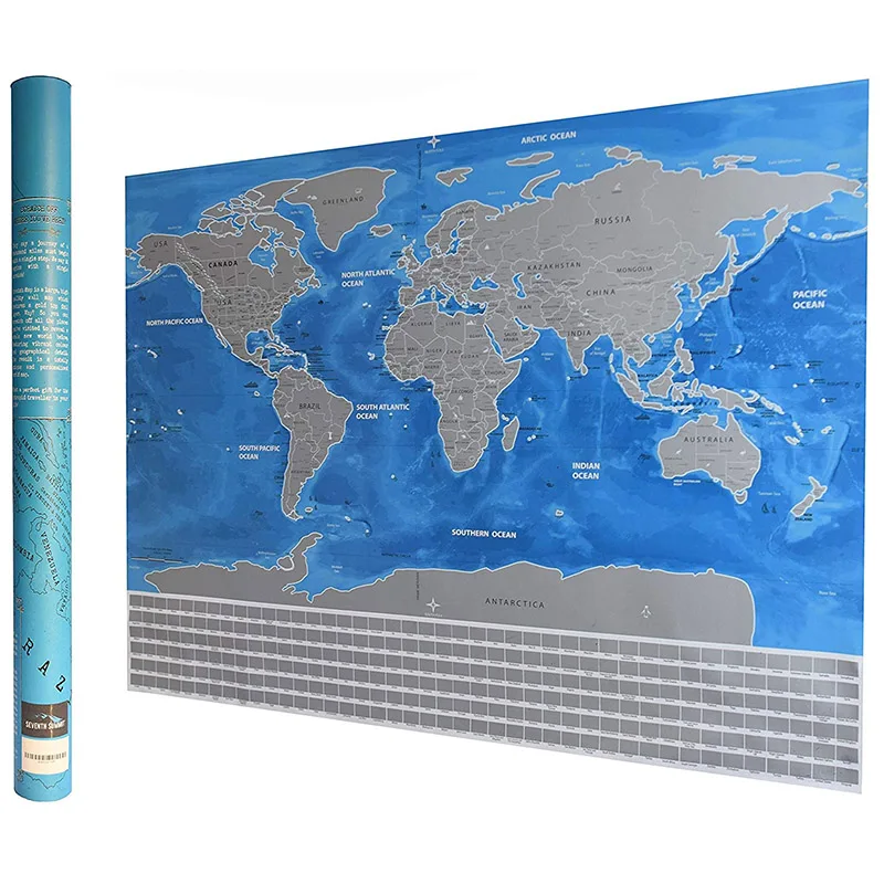 Factory Wholesale Popular Fun Scratch Off World Map For Mark Your Travels