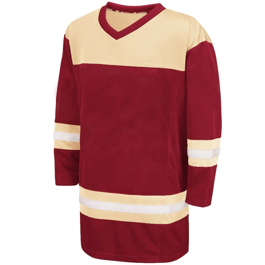 Custom Polyester Embroidery Blue Ice Hockey Jersey / Stitched Sports Ice Hockey Jerseys Custom