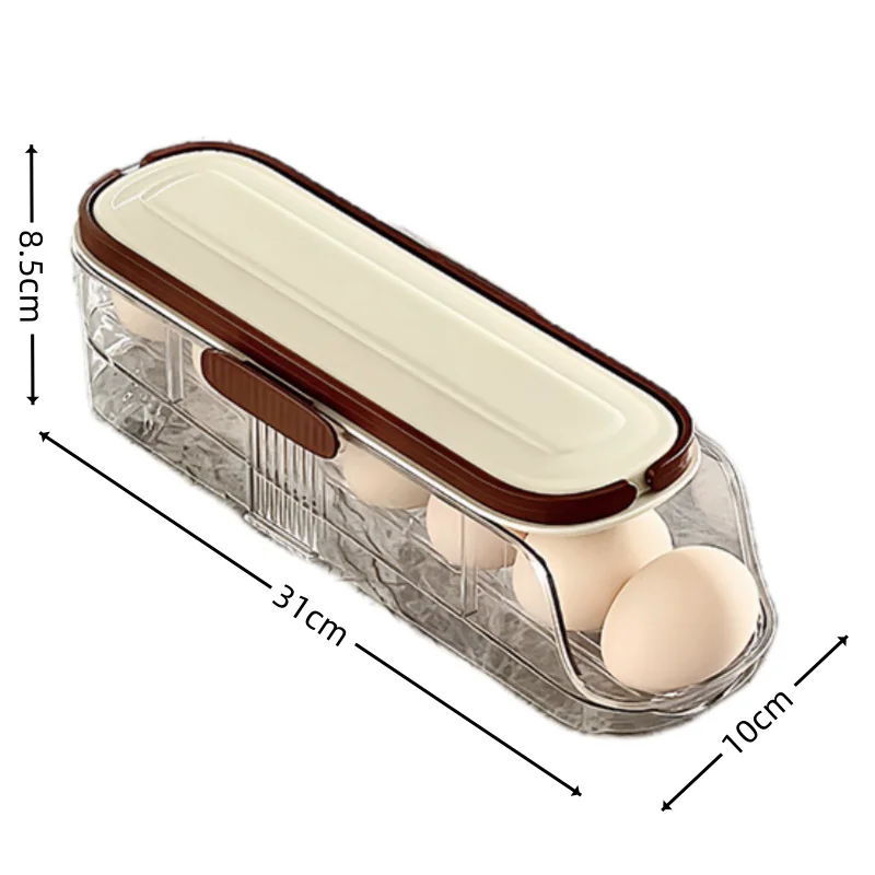 Self-Rolling Egg Container Organizer Injection Plastic PET Eggs Shelf Portable 3-Layer Eggs Holder