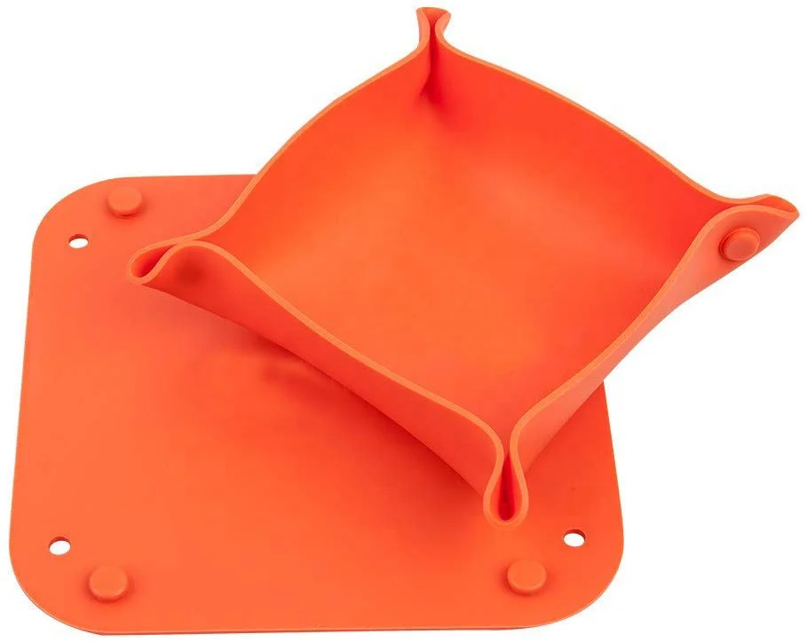Portable folding tray silicone board game bits bowls