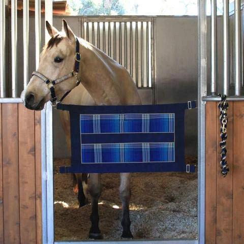 Adjustable Stall Guard with Hardware Solid Center Fabric Stall Guard Fit Door Frames Aisle Guard for Horses Keep Horse Securely