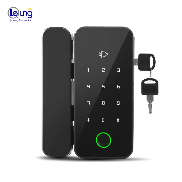 Hot Sale Smart G8S Glass Door Lock BLE APP Control Biometric Fingerprint Password Key Card Smart Office Glass Door Lock