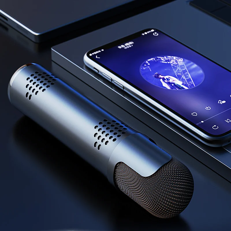 Wireless Karaoke Microphone With Speaker For Kids USB BT Mic Portable Handheld KTV Children Sing Mike