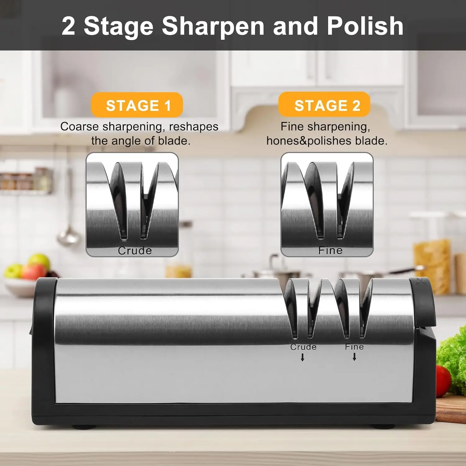 Customized Logo Portable Electric Kitchen Knife Sharpener Professional Knife Sharpener Electric