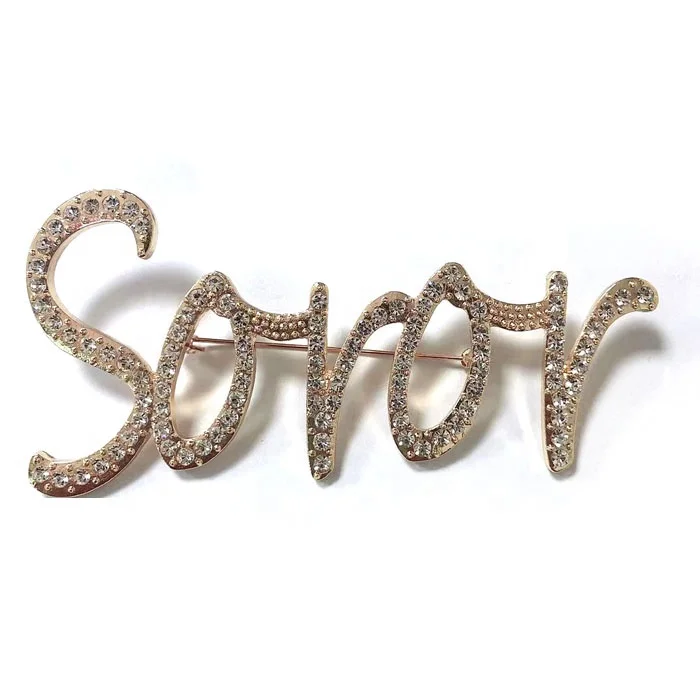 New  Sorority  Broach Pink SOROR Brooch