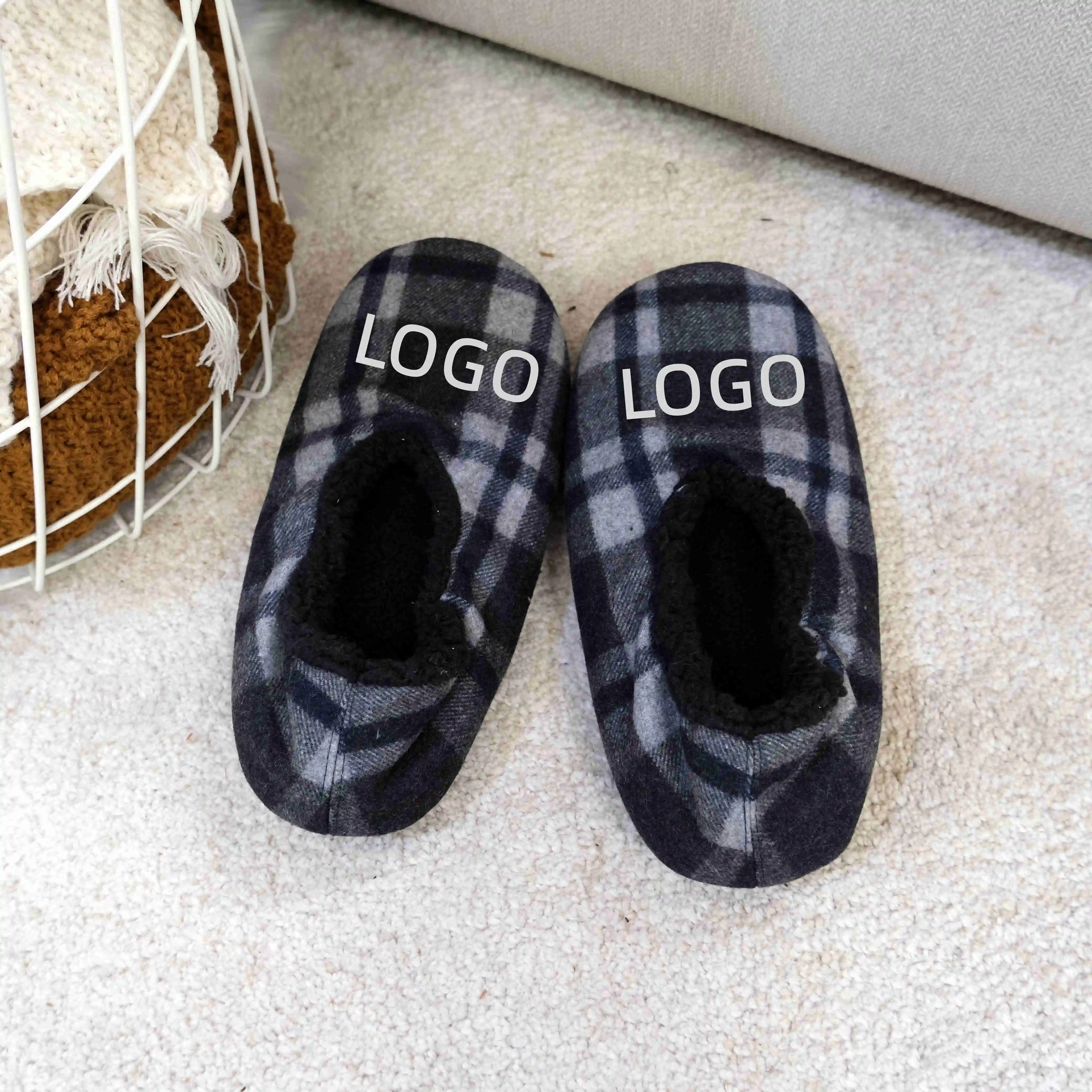Warm Bed Floor Sleeper Handmade Non Slip Winter Custom Fuzzy Slipper Socks for Men