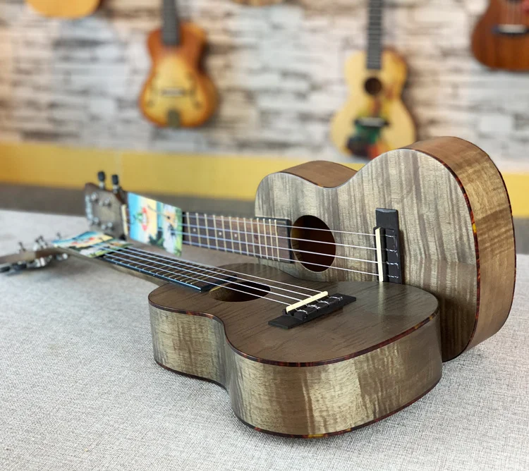 High Quality Geake U-109 23 Inch Flame Maple Top Solid Ukulele OEM Tenor Acoustic Guitar Mahogany Rosewood Matt Bass Wholesale