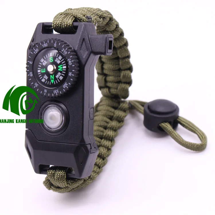 Kango Parachute Survival Bracelet With Firestarter Whistle Knife Kits Concert Led Wristband Lifesaving Wristband