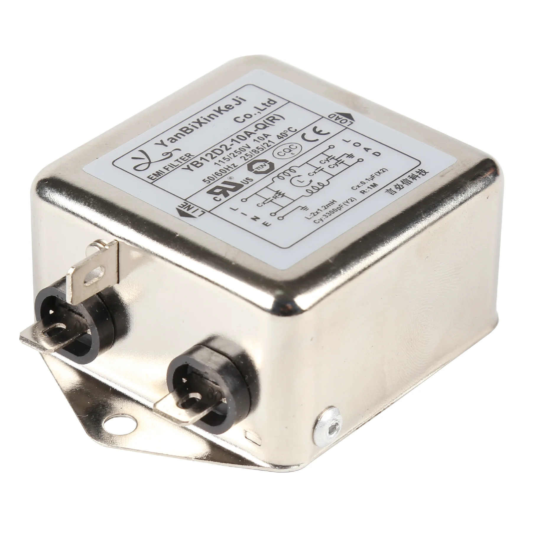 Фильтры электромагнитных помех 1A-20A AC/DC с низким током утечки, однофазные фильтры, нижние проходы