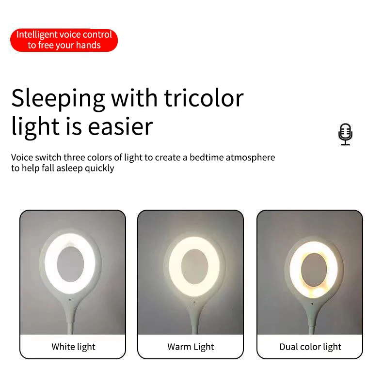 Smart Abinet Room Bedroom Night Light Soft Light Led Voice Night Light Flexible Table Desk Reading Lamp