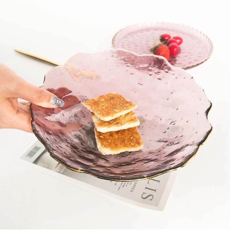 High quality clear glass charger dinner plates glass dinner plate glass dish for wedding