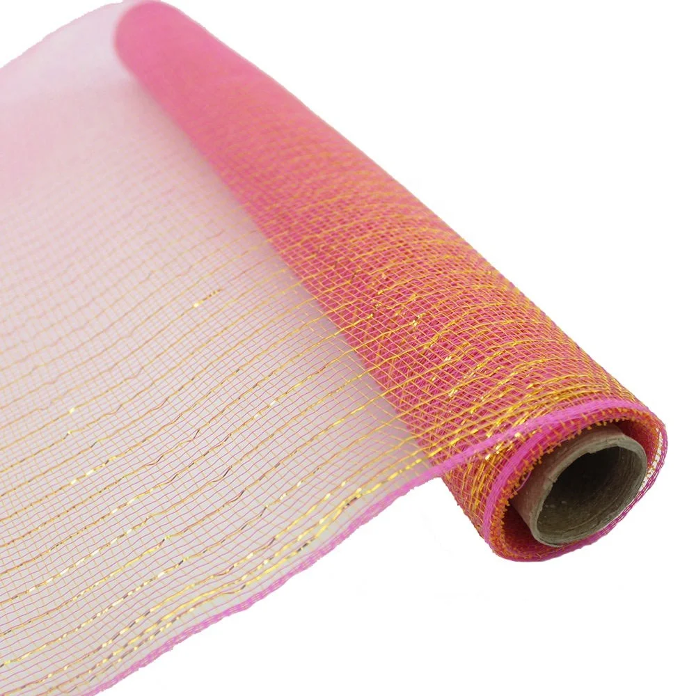 Christmas Mesh Wreath Supplies Ribbons Gold Foil 53cm #60144