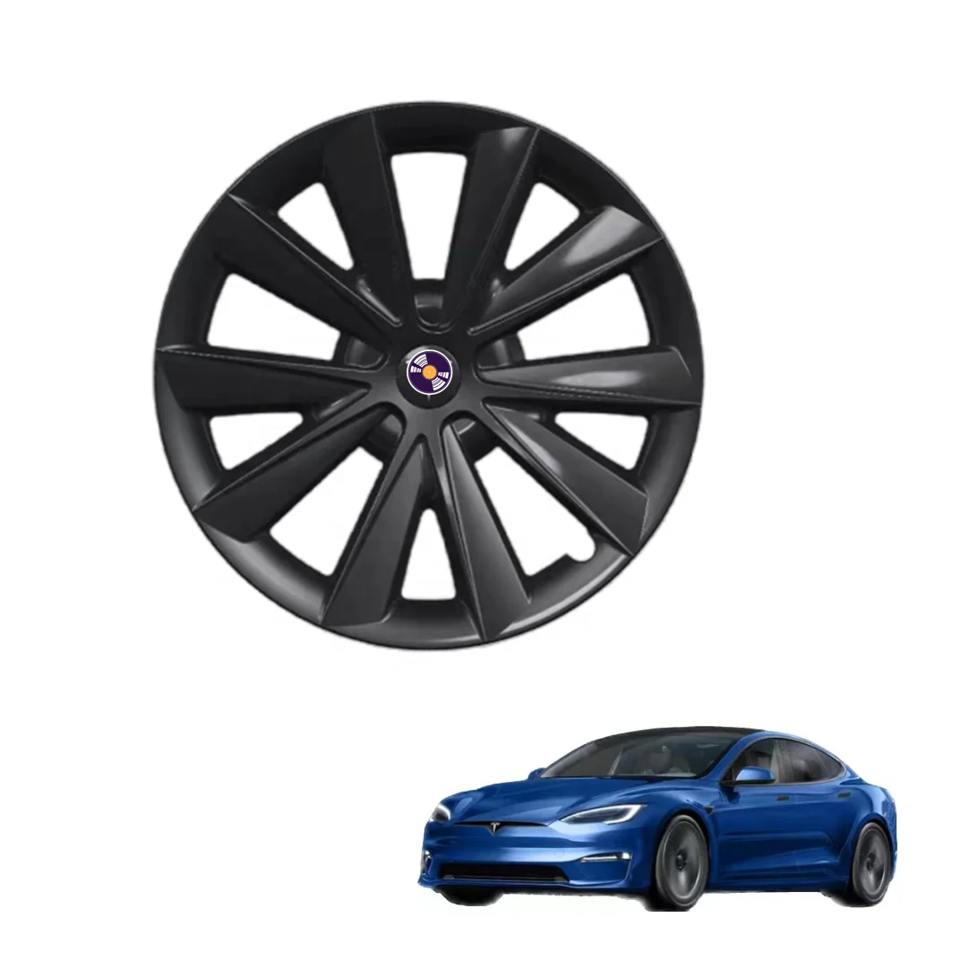 2023 Wheel Covers Fit Tesla Model Y 18 Inch Matte Black ABS Rust Wheel Hubcaps Replacement Wheel Hub Caps Rims Protector Cover