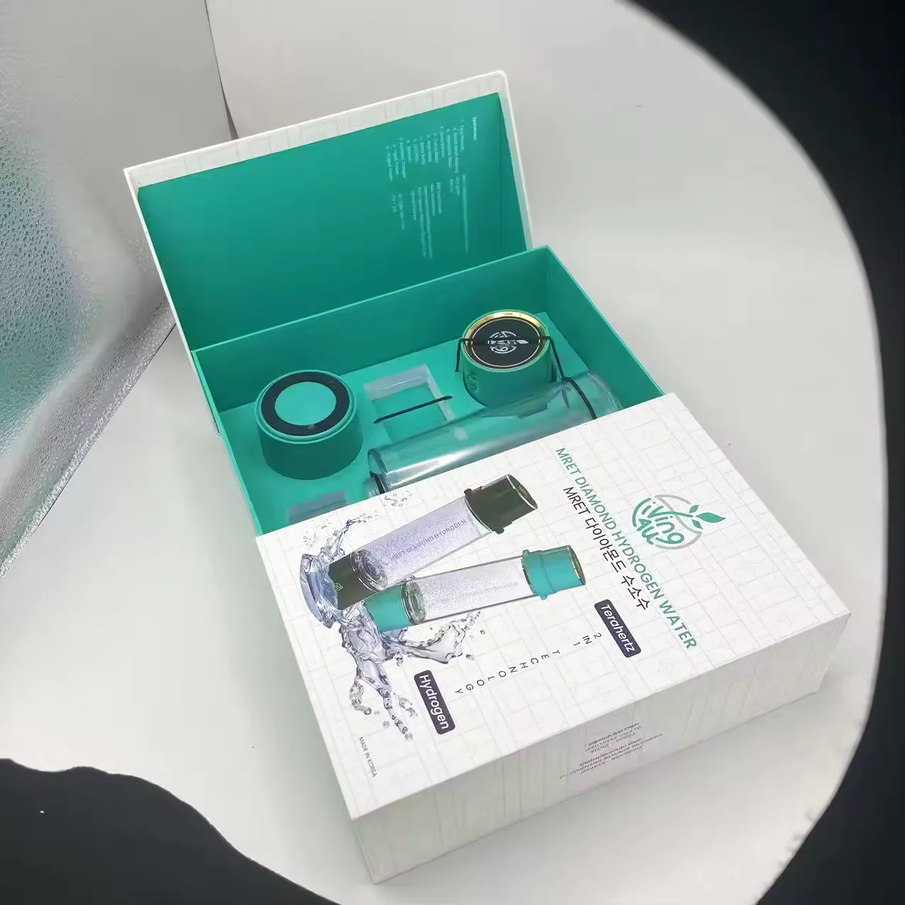 Customized Luxury Water Bottle Paper Box Packaging Printed Logo Two Double Door Rigid Box