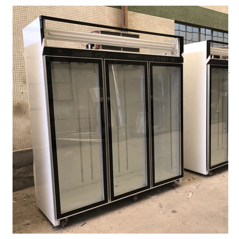 Commercial supermarket refrigeration equipment pepsi vertical 3 glass door display refrigerator