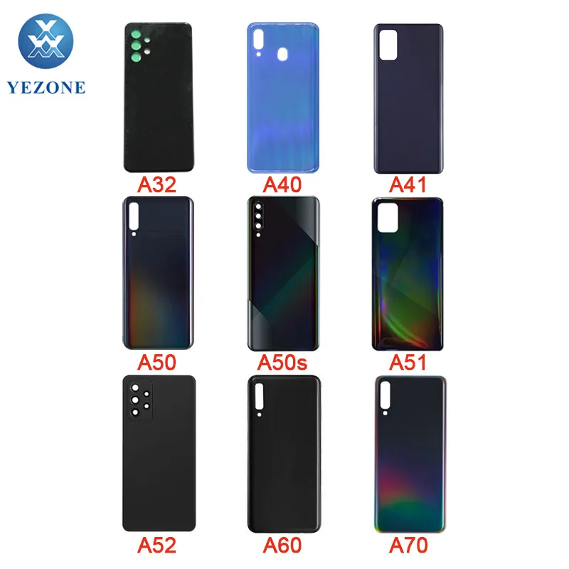  Задний корпус чехол для Samsung Galaxy A01 A02 A02S A10E A11 A12 A22 A30 A32 A51 A52 A70 A72 на заднюю поверхность с крышкой батарейного отсека стеклянная крышка