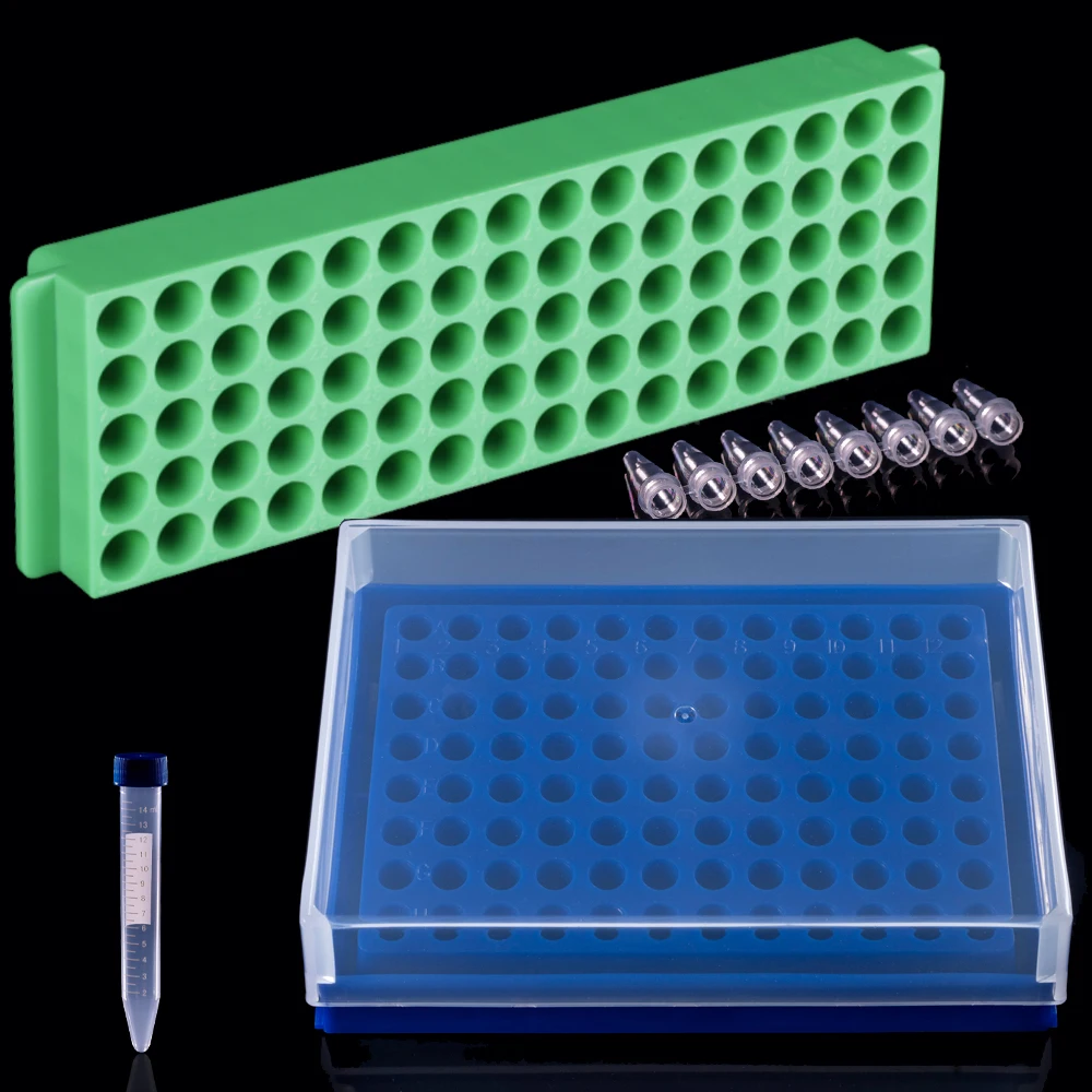 Laboratory Plastic 100 Sockets Centrifuge Test Tube Rack With Cover for 1.5ML/2ml Test Tube Centrifugal Tube Stand