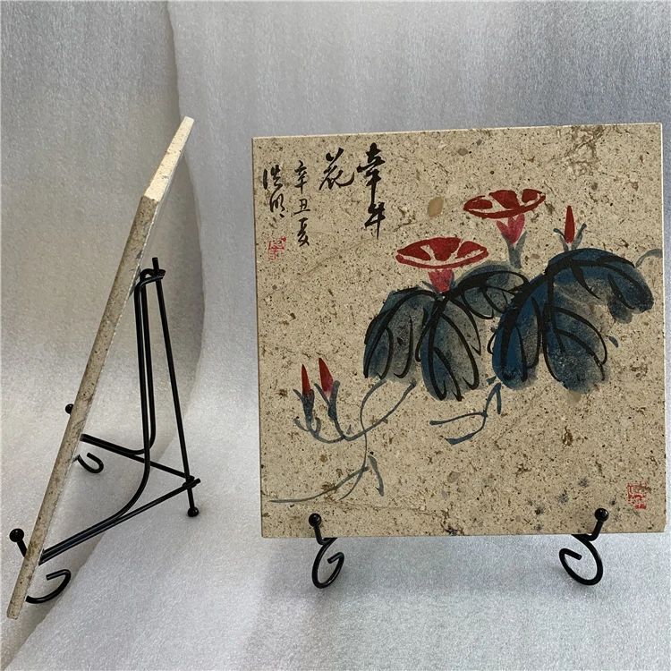 
Manufacturer Supplier 25*25*1Cm Pictures On Stone Surface Chinese Calligraphy For Home Decoration 