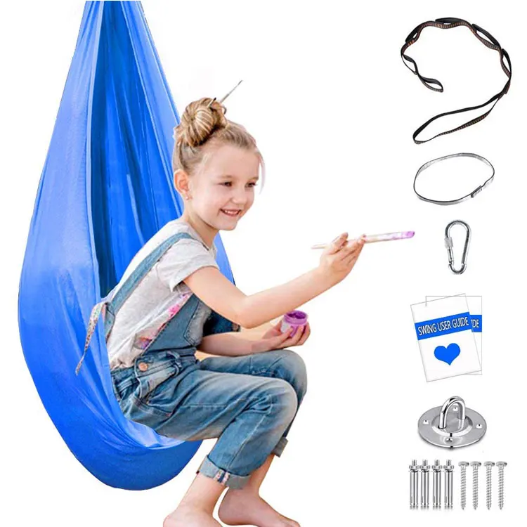 Sling inversion tool yoga hammock kids, china factory custjom hanging aerial yoga swing kids