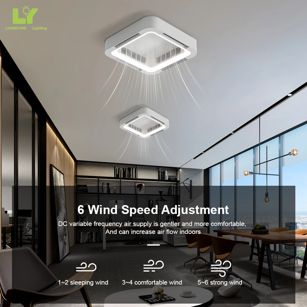Luxury Ac Dc Small Big Large Chandelier Smart Modern Outdoor Bladeless Wooden Led Ceiling Fan With Lamp Light Fans