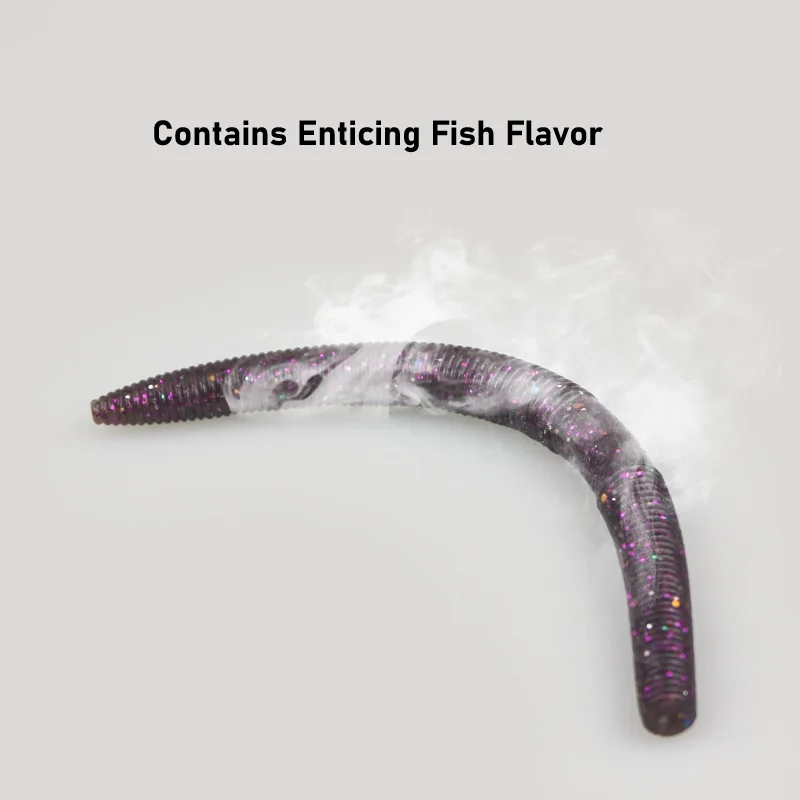 High Quality 14cm PVC Artificial Soft Lure Bait Salt-Infused Plastic Worms for Sea Lake Ice Fishing