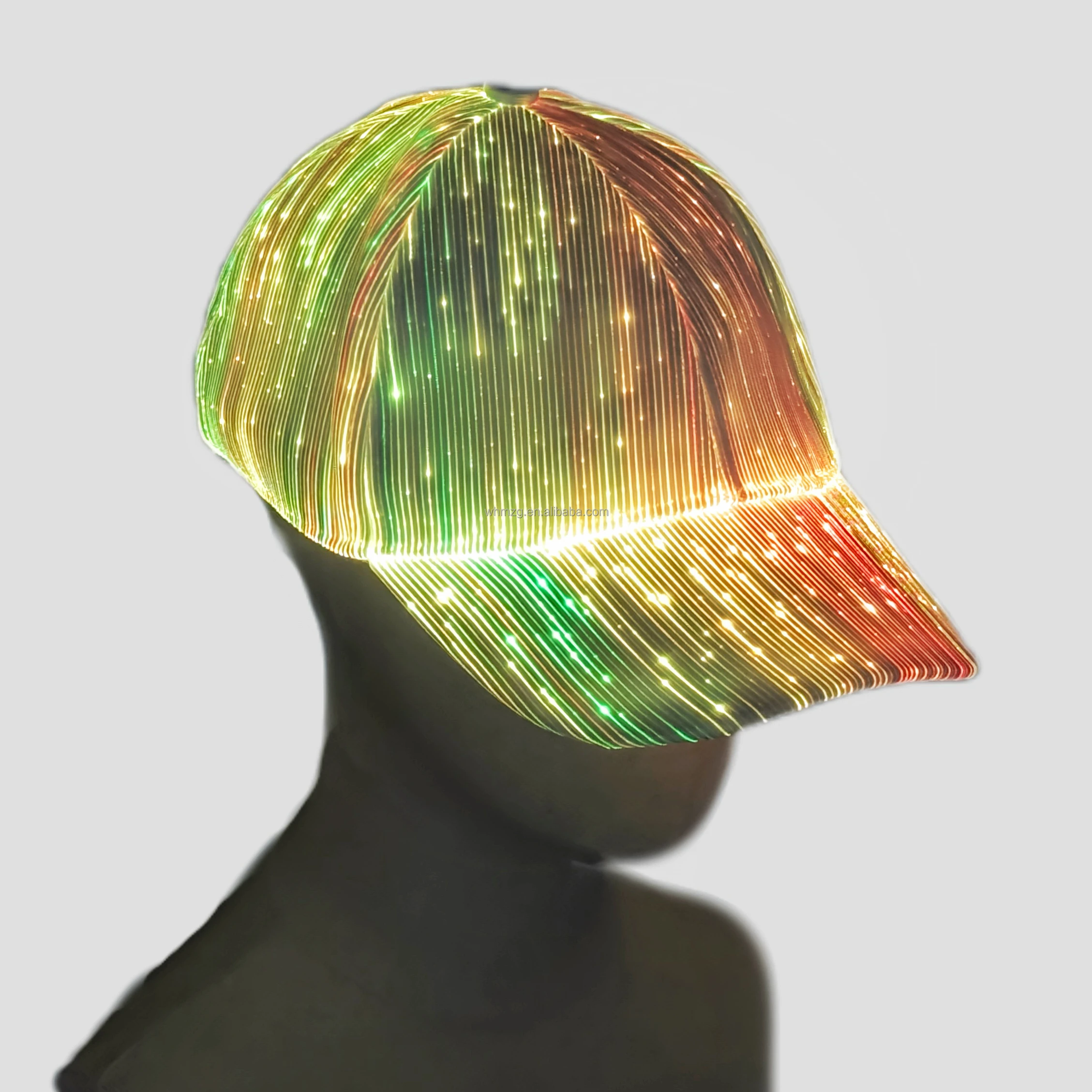 11 настроек Rgb цветная светящаяся шляпа хип-хоп настраиваемый музыкальный фестиваль Карнавал клуб волоконно-оптическая Шляпа Бейсбольная светодиодная