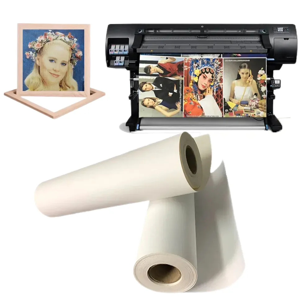 Instant dry large wide format poly cotton inkjet canvas printing roll