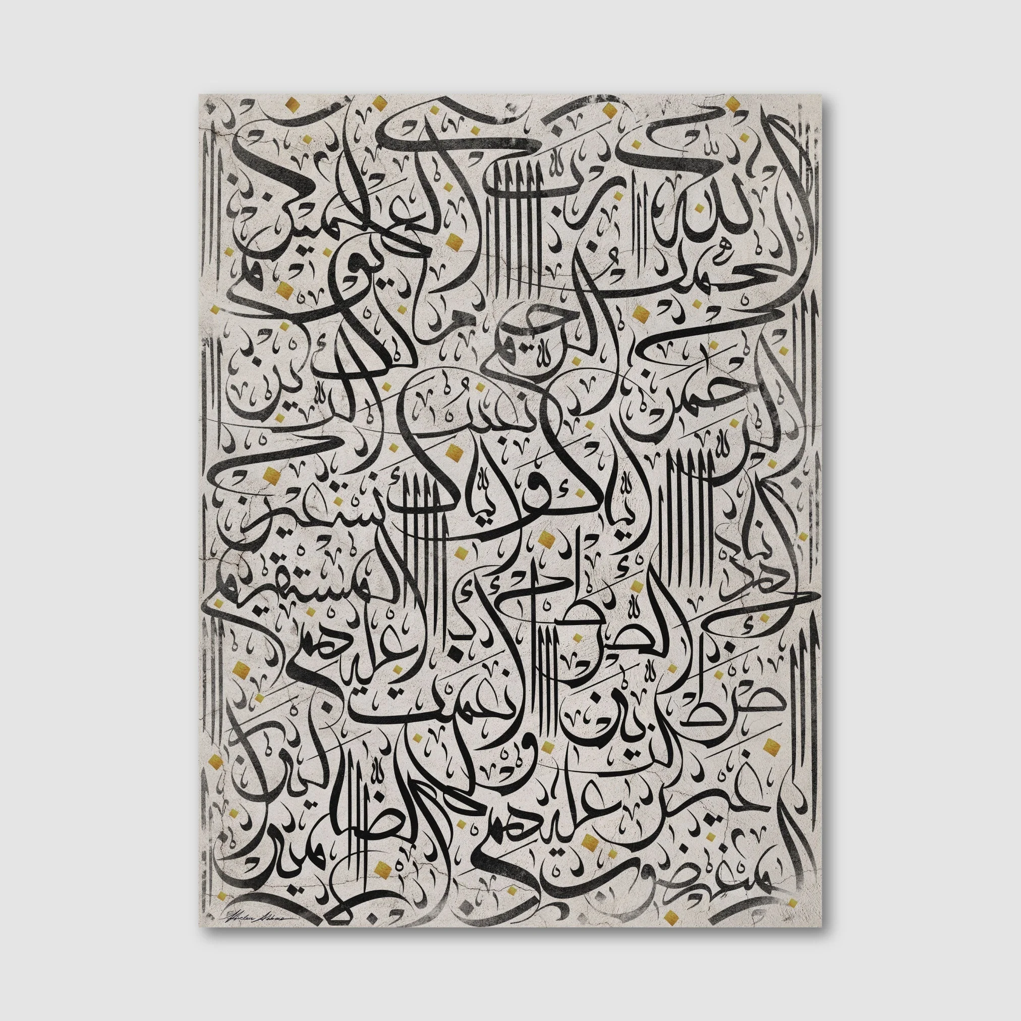 Ручная роспись, Классический Ayatul Kursi (престольный текст), арабская каллиграфия, живопись на холсте, настенное искусство