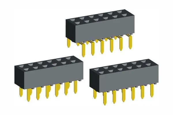 2.54mm pitch 5.0mm height bottom entry female header 3 pin connector