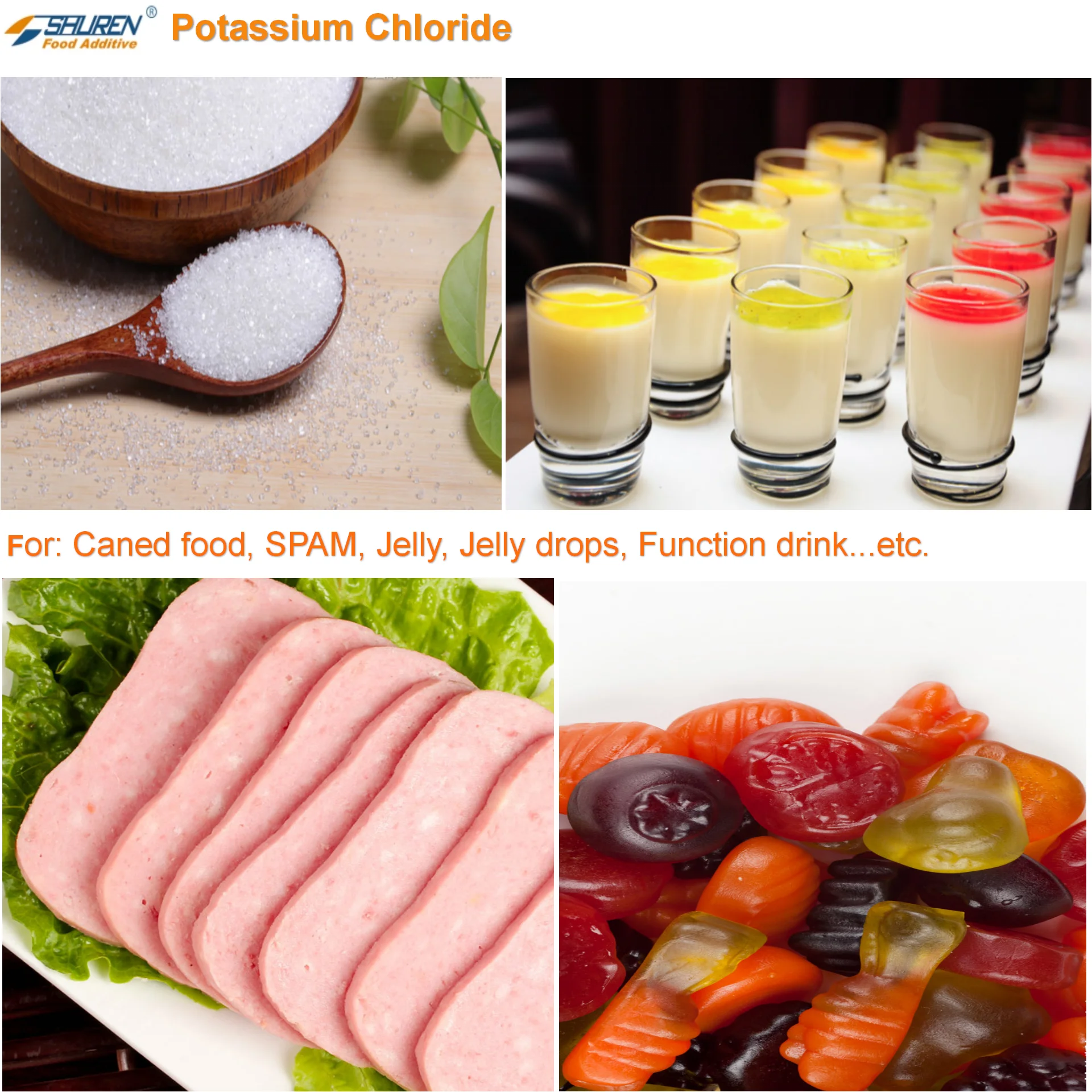 China Largest Supplier High Quality Food Grade Potassium Chloride purity 99.8%