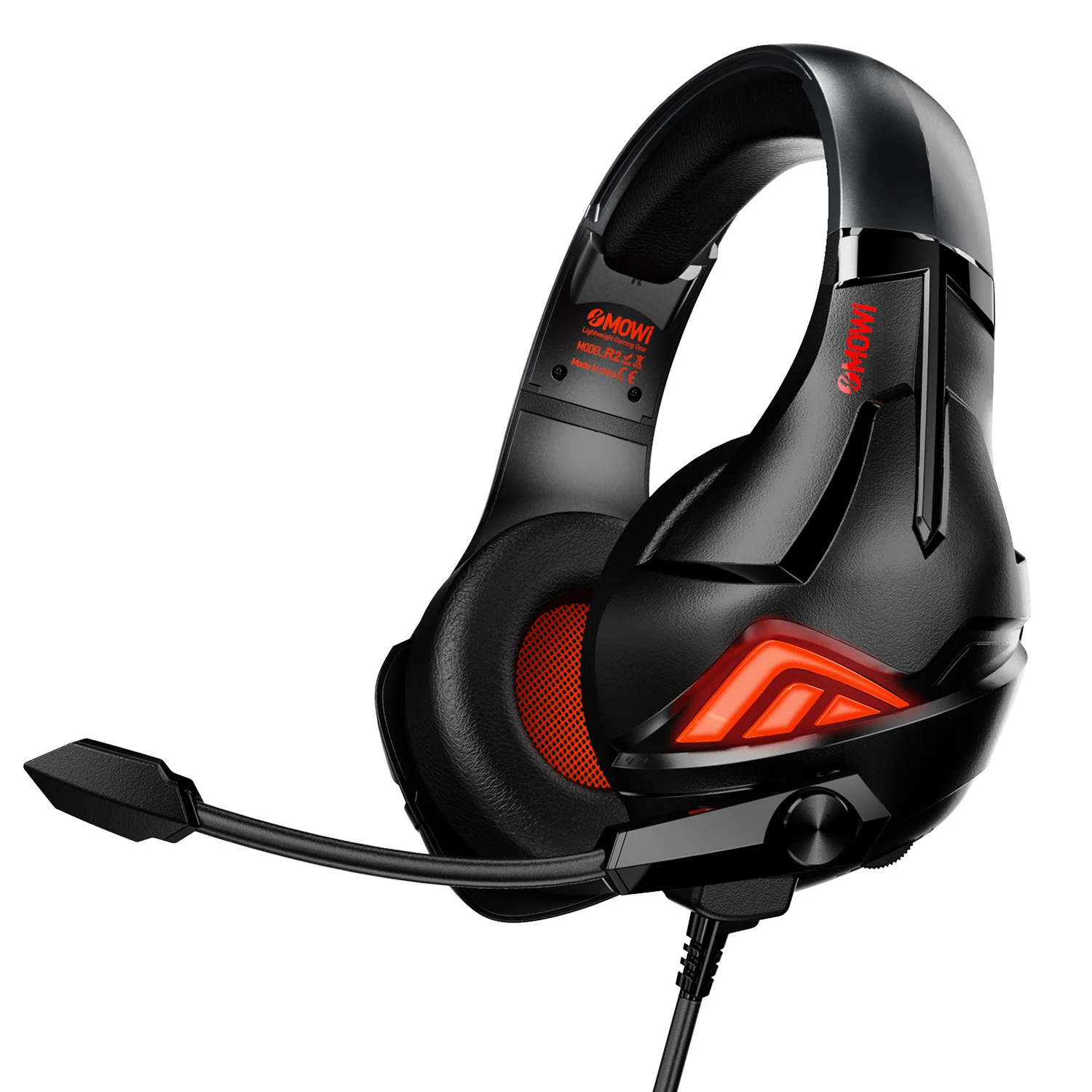 Популярные xMOWI R2 3D стерео звук Накладные наушники 3 5 мм Проводная игровая гарнитура с RGB Подсветкой