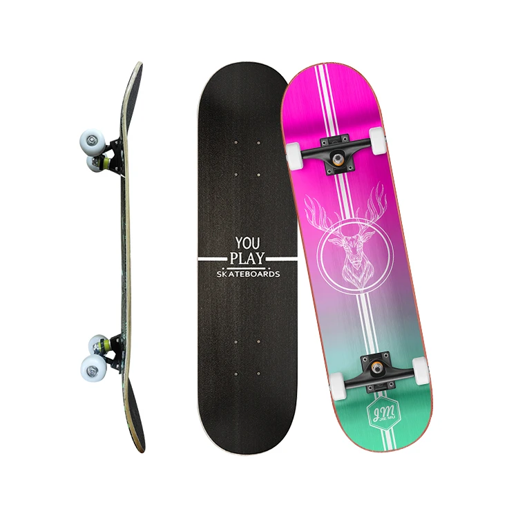 Скейтборд с кленовым палубом, уличная патина, 31 дюйм, для глубокого скейтборда, грузовика