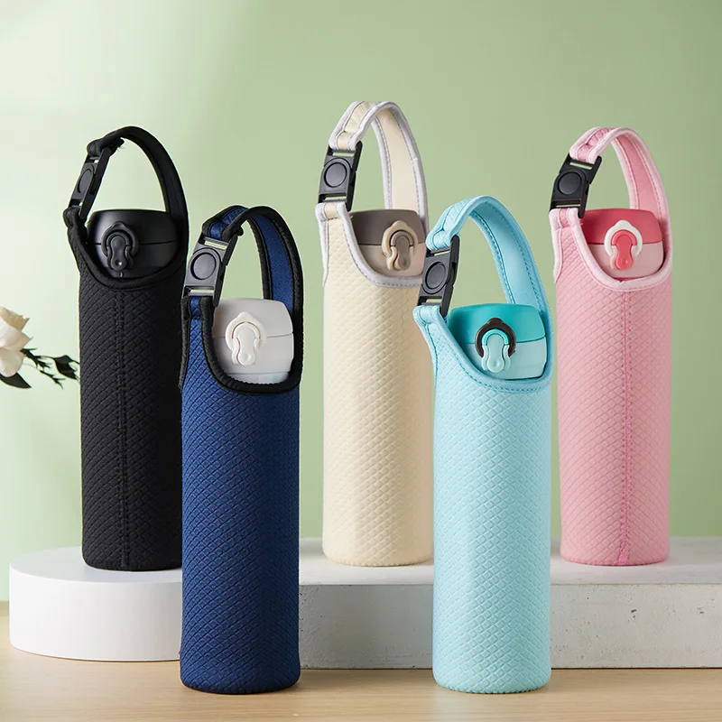 Custom Water Bottle Holder Bag Portable  Neoprene Bottle Cooler Sleeve Cup Bag