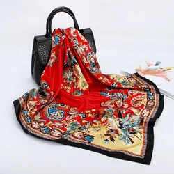 New Cashew Printing Silk Scarf National Style Colourful Cashew Silk Scarf 90*90cm Square Silk Scarf